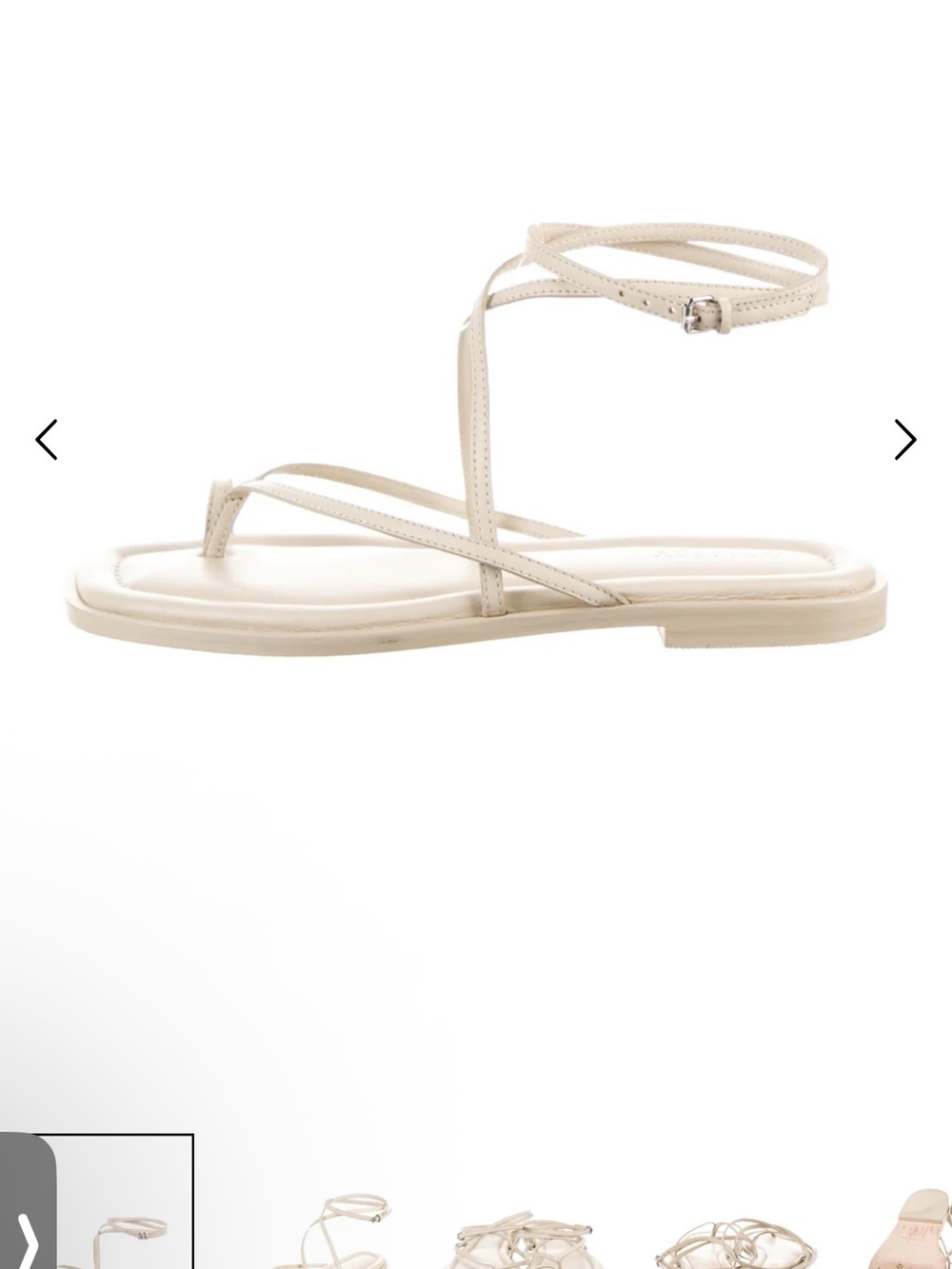 Strappy Ankle-Tie Sandal in Cream